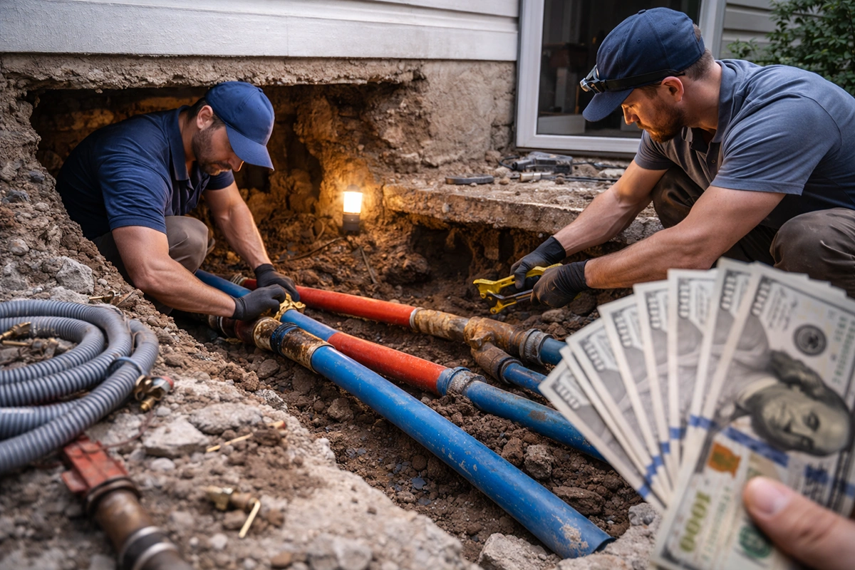slab plumbing repair process