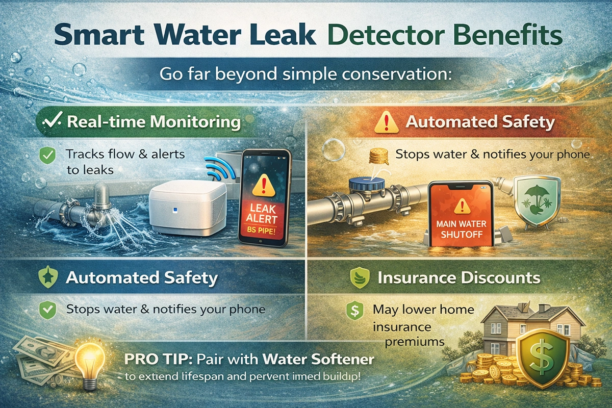 smart water leak detector benefits app