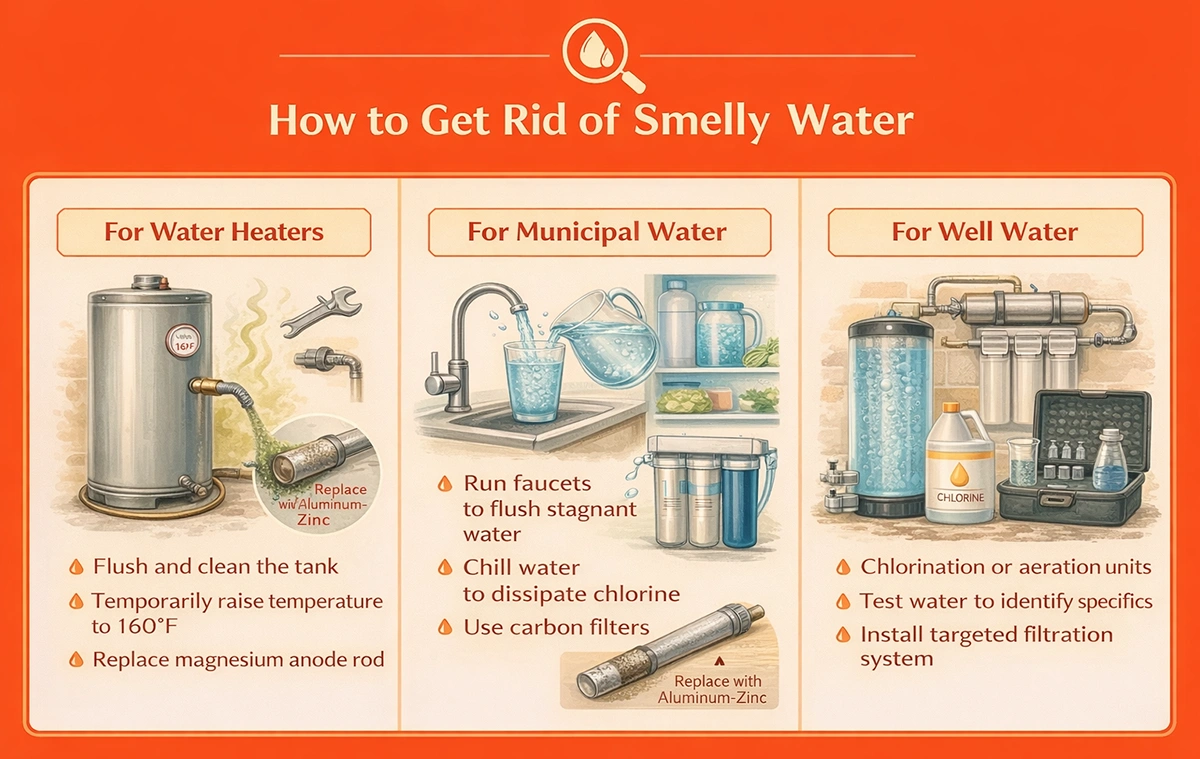 smelly water in bottom of dishwasher