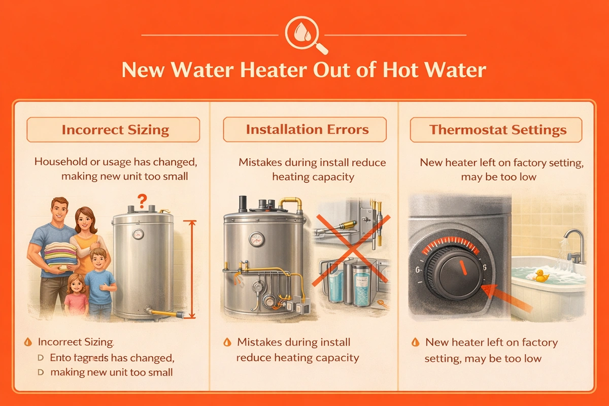 water running out of hot water heater