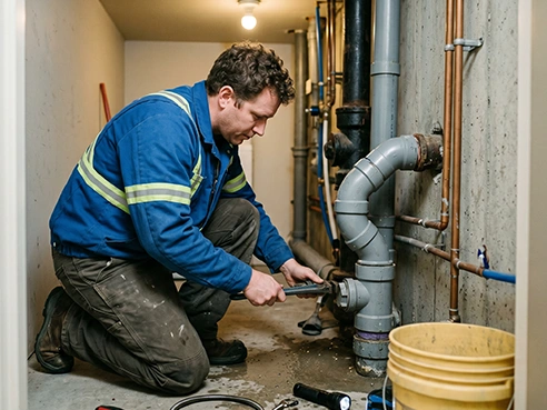 High-rise building plumbing maintenance