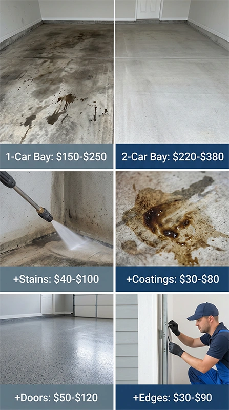power wash inside of garage 
