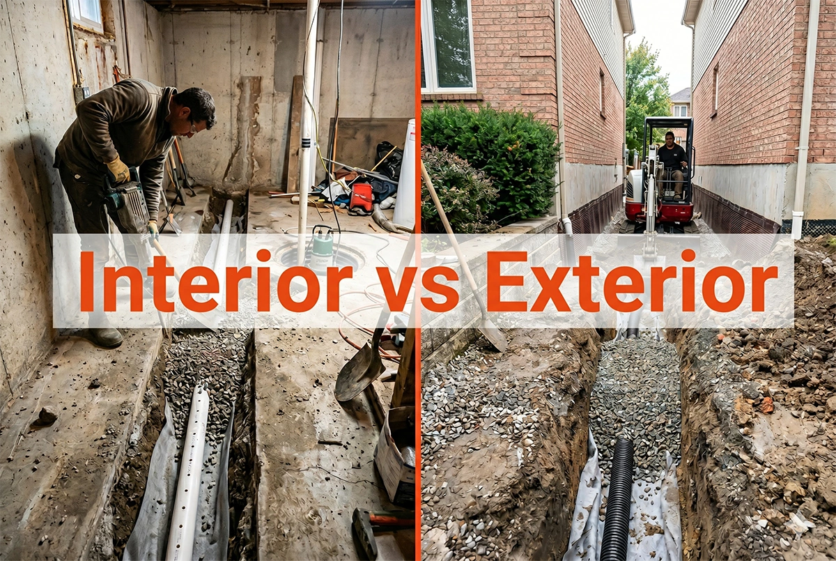 Interior vs Exterior French Drain: Which System Actually Solves Your Problem?