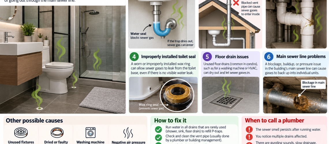 sewer gas smell in bathroom